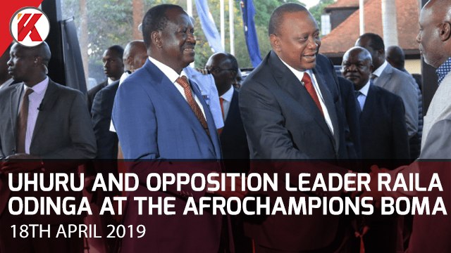 President Uhuru and Opposition Leader Raila Odinga at the AfroChampions Boma forum