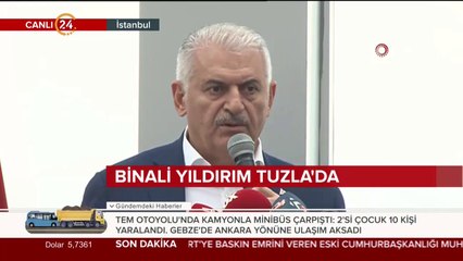 Binali Yıldırım Tuzla'da konuşuyor