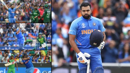 Video herunterladen: ICC Cricket World Cup 2019 : Rohit Sharma's World Cup Centuries Are All Against Green Jerseys