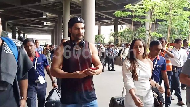 Varun Dhawan with gf Natasha Dalal Spotted at Mumbai Airport