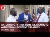 Deputy President William Ruto with Kenyan Content Creators