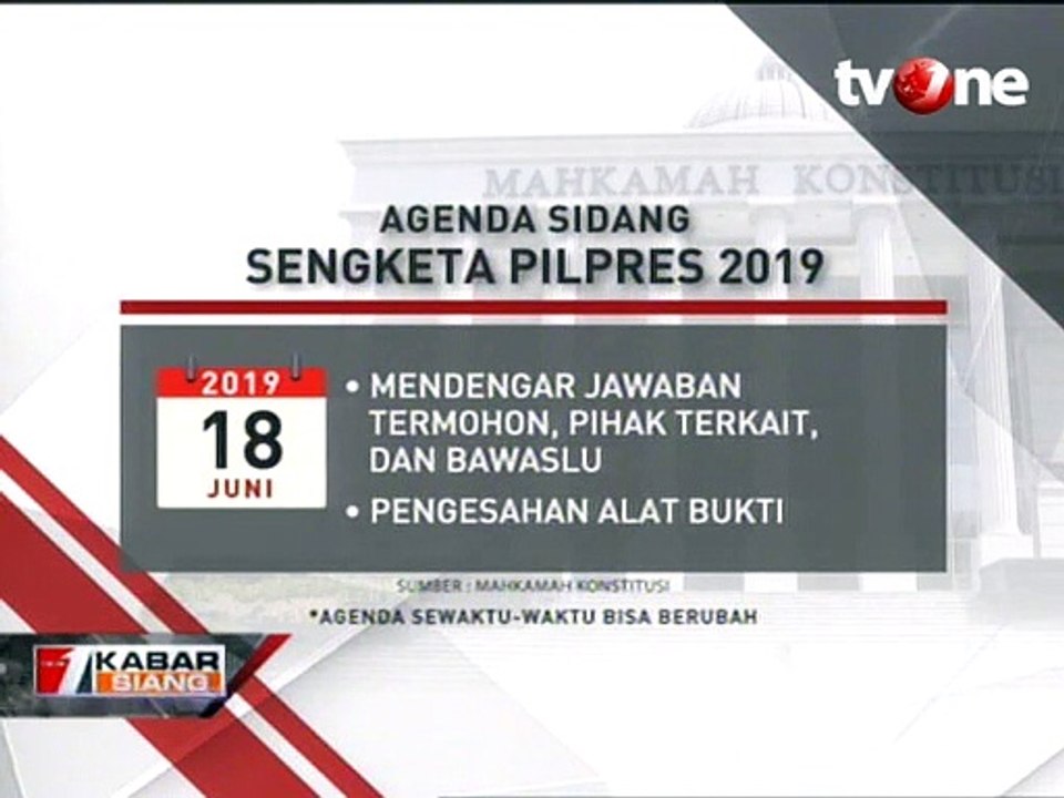 Agenda Sidang Sengketa Pilpres 2019
