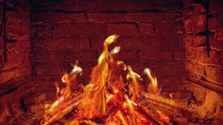 Crackling fireplace with wind sounds