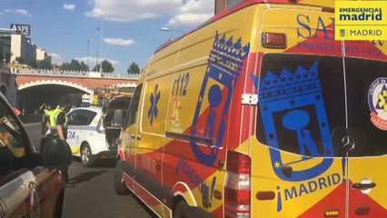 Aparatoso accidente en la A-2 en Madrid