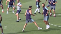 El Barça comienza un día de trabajo doble para ponerse a punto para la Supercopa