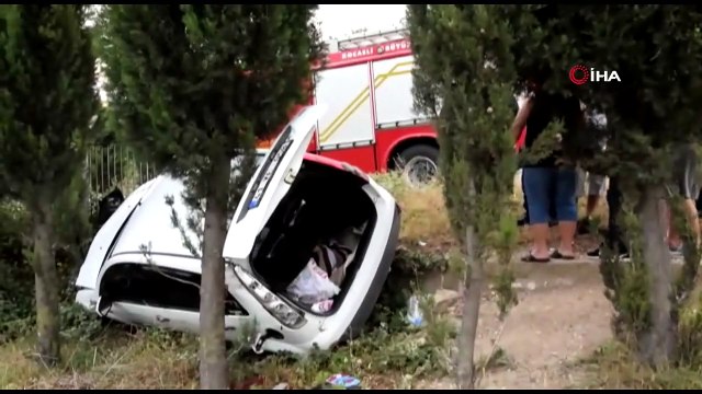 Şarampole yuvarlanan otomobildeki yolcular kaza anını böyle kaydetti