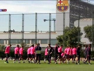 Sesión de recuperación para el FC Barcelona