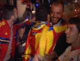 Los jugadores del Valencia, recibidos como héroes