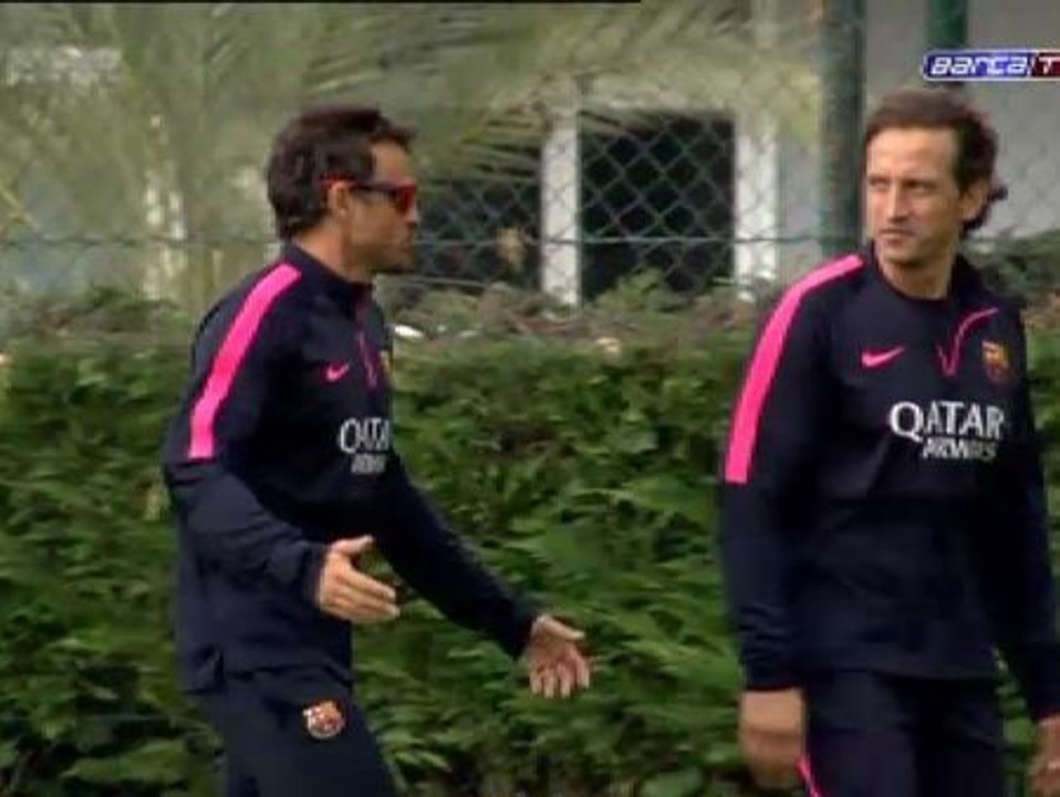 Messi y Neymar entrenan a parte del grupo