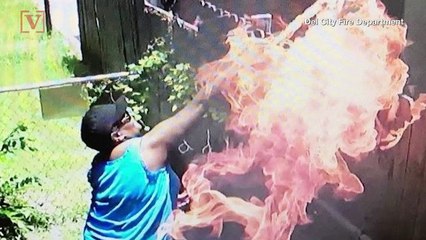 Woman Accused of Setting Neighbor's Home on Fire Reportedly Caught on Her Own Surveillance Camera