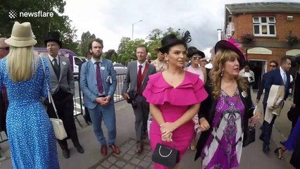 Stylish women wear hats made from their own hair at Ascot Ladies Day