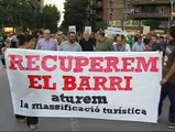 Manifestación de los vecinos de la Sagrada Familia contra la masificación turística en este barrio de Barcelona