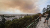 Incendios forestales fuera de control cubren Atenas de humo