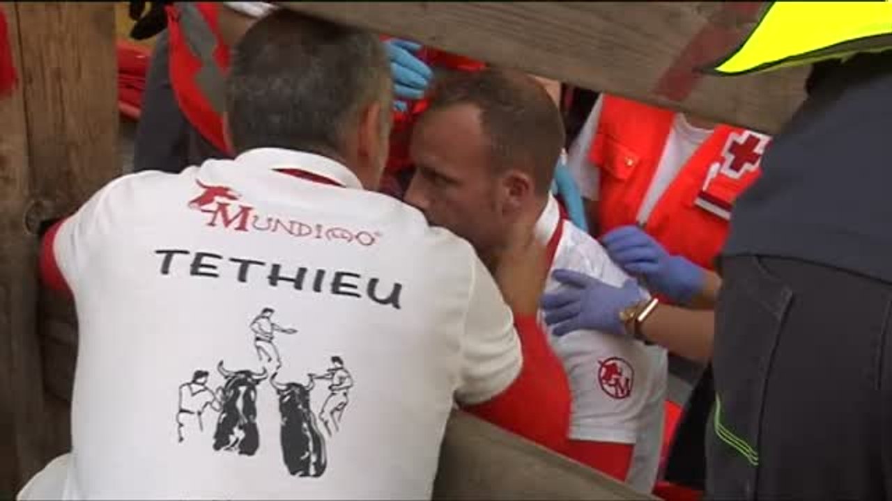 Cuatro trasladados al hospital en el cuarto encierro de sanfermines