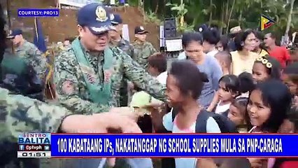 100 kabataang IPs, nakatanggap ng school supplies mula sa PNP-CARAGA