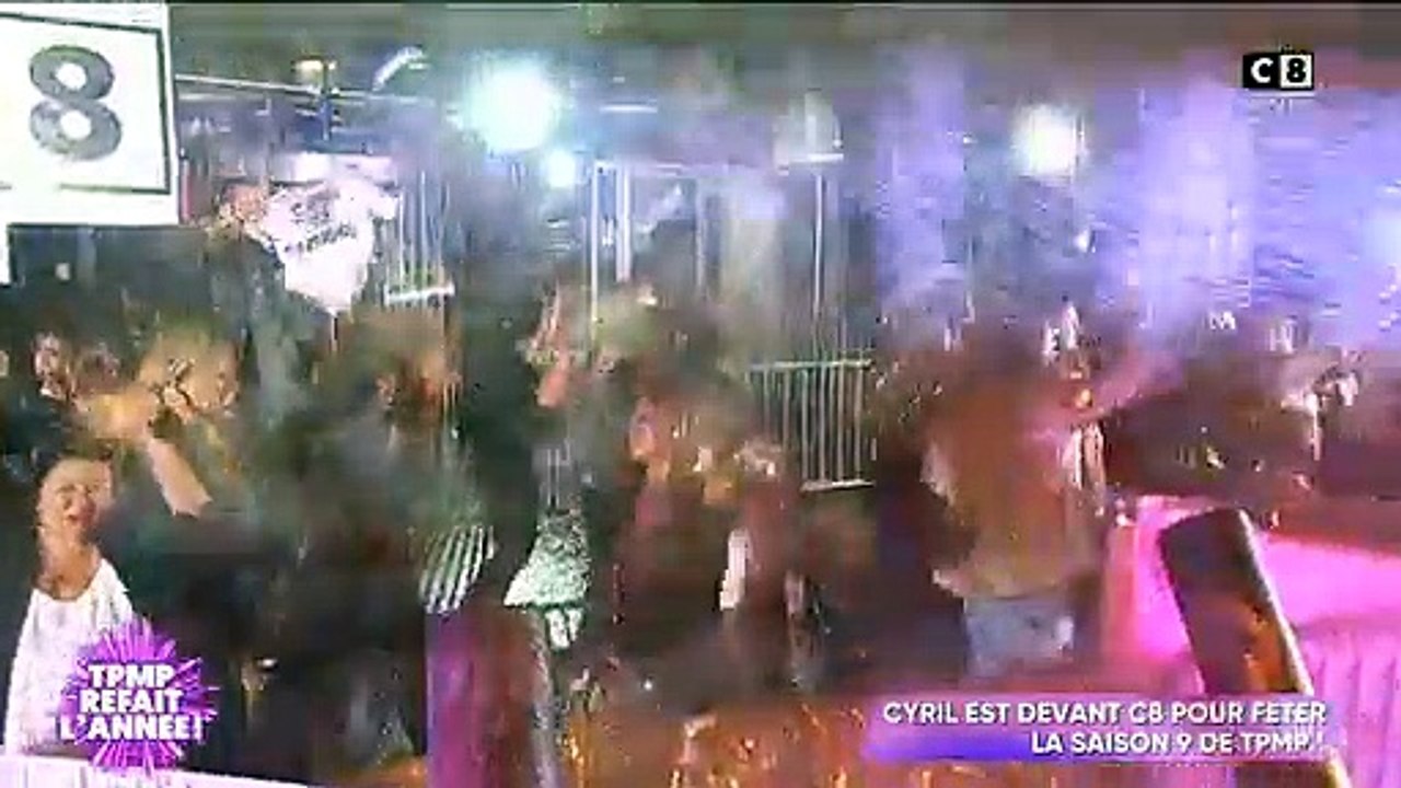 La fin de saison folle de "Touche pas à mon poste" hier avec Cyril Hanouna qui arrose de chocolat la Tour de C8 et le public dans une pagaille monstre !