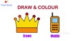 Crown Drawing for kids | How to Draw Mobile for children | Art Breeze # 18 || Easy Drawing - Viral Rocket