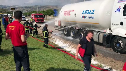 Kırıkkale'de LPG tankerinde yangın