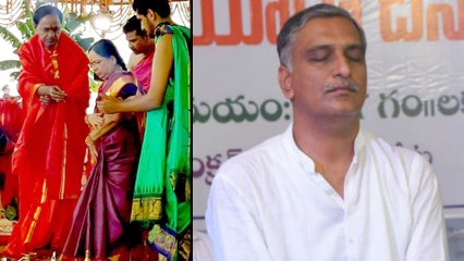 కాళేశ్వరం ప్రారంభోత్సవం నాడు.. హరీష్ రావు ఏం చేస్తున్నారో తెలుసా..?? || Oneindia Telugu