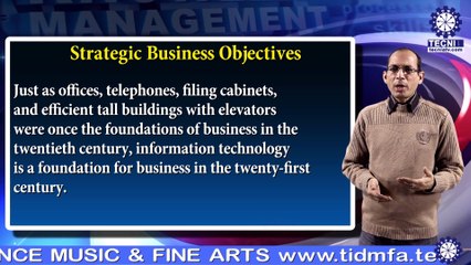Dr.  SANDEEP KUMAR ||  INFORMATION SYSTEMS STRATEGIC BUSINESS OBJECTIVES  || MBA || TIAS || TECNIA TV