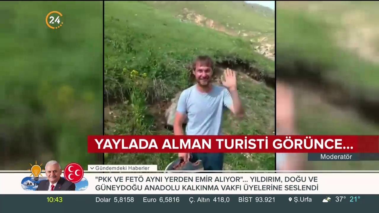 Alman turist yaylada