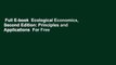 Full E-book  Ecological Economics, Second Edition: Principles and Applications  For Free