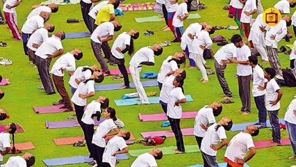 ಲಾಲ್ ಬಾಗ್ ನಲ್ಲಿ 50 ವಿದೇಶಿ ಪ್ರವಾಸೋದ್ಯಮ ರಾಯಭಾರಿಗಳಿಂದ ಯೋಗಾಭ್ಯಾಸ