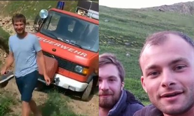 Yaylacılar, yolda kalan Alman turist için seferber oldu