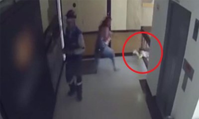 Annenin bebeğini kurtarma anı kamerada