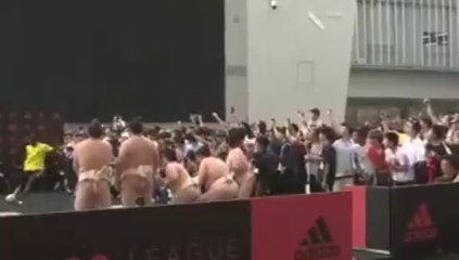 Football - Paul Pogba Plays With Sumo Wrestlers