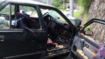 Otomobil direğe çarptı: ikisi ağır 3 yaralı - KARABÜK