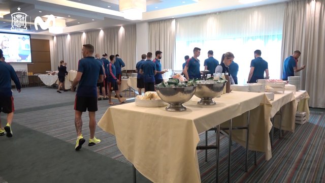 Comida de la selección antes del partido contra Marruecos