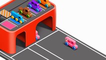 Colors for Children to Learn with Toy Street Vehicles Parking - Colors Videos for Children