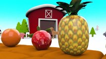 Learn Fruits Names for Children with Wooden ToyTrain Farm Animals 3D Kids Learning Educational Video