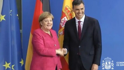 Rueda de prensa conjunta de Merkel y Sánchez