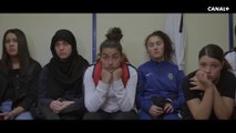 Les  ados de LIONNES découvrent stupéfaites les débuts du foot féminin avec  Michèle Monier, ex capitaine de l'équipe de France et Amel Majri