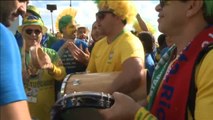 Euforia de los fans brasileños en Rusia tras el triunfo de su selección ante Costa Rica