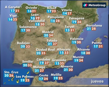 Previsión del tiempo para este jueves 21 de junio