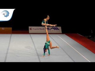 Laurie PHILPOTT & Natascha VAN ES (BEL) – 2015 Acrobatic European bronze medallists Balance