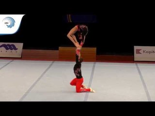 Khrystyna LYTVYNETS & Vladyslav OSTAPENKO (UKR) - 2015 junior All-Around Acro Euro bronze medallists