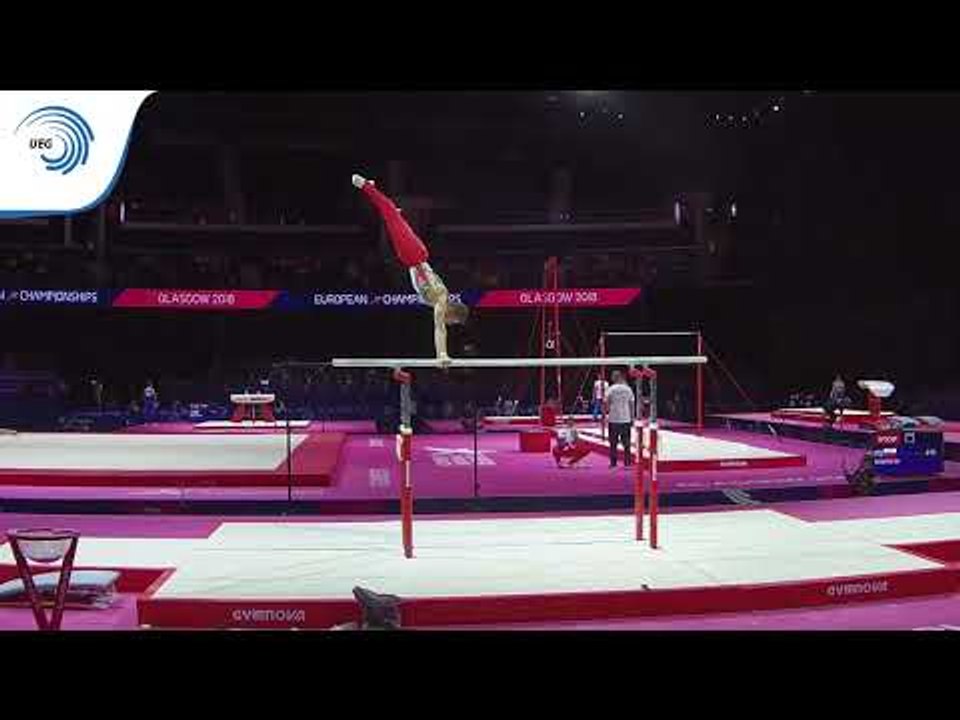 Artsiom PRYVOLNEU (BLR) - 2018 Artistic Gymnastics Europeans, junior qualification parallel bars