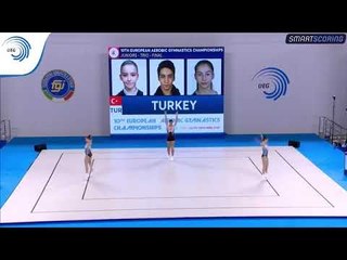 Ayse ONBASI, Mehmet ERSOS & Deniz SAHIN (TUR) - 2017 Aerobics European Champions, junior trios