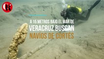 A 15 metros bajo el mar de Veracruz buscan navíos de Cortés