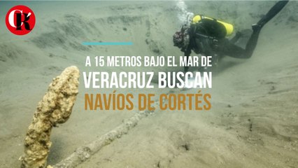 A 15 metros bajo el mar de Veracruz buscan navíos de Cortés