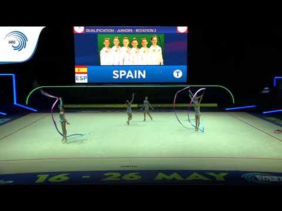 Spain - 2019 Rhythmic Gymnastics Europeans, junior groups 5 ribbons qualification