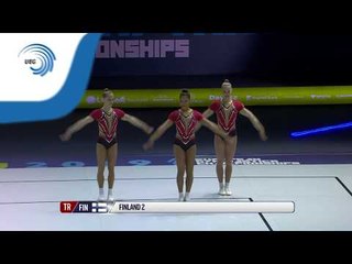 Linn AGHA, Erika RAUTIAINEN & Fanny SAMPPA (FIN) - 2019 Aerobics European Championships, trio final