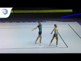 Stanislav HALAIDA & Anastasia KURASHVILI (UKR) - 2019 Junior Aerobics Europeans, mixed pairs final