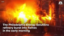 Un incendie de grande ampleur s’est déclaré dans une raffinerie à Philadelphie : Enorme explosion en direct sur les chaînes de télé
