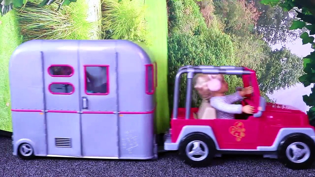 American Girl Doll Camping Car Toy! Play Baby Doll Dress up!