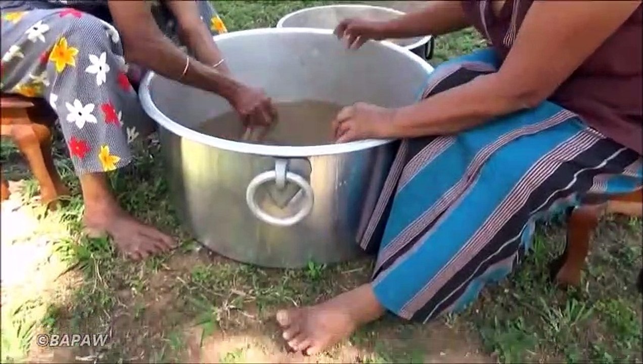 Croustilles de pommes de terre préparés dans mon Village par la grand-mère, Mère et Fille  la Vie du Village